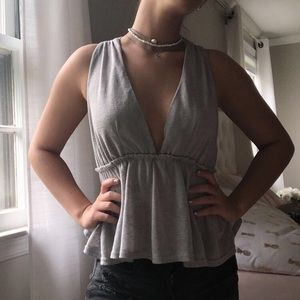 Gray deep scoop tank